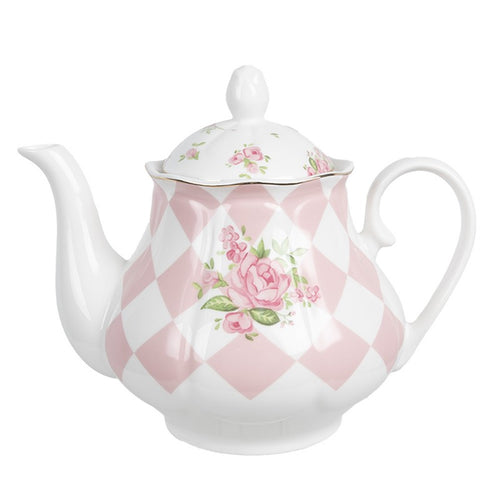 Dzbanek na herbatę porcelanowy róże retro Clayre Eef