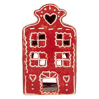 Świecznik Domek świąteczny 8x7x13 cm Czerwony Ceramiczny Clayre Eef