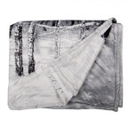 Koc polarowy zimowe drzewa szary 130 x 170 cm Clayre Eef