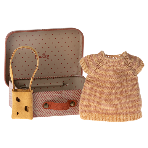 Maileg Ubranko dla myszki dużej siostry - Dress & bag in suitcase