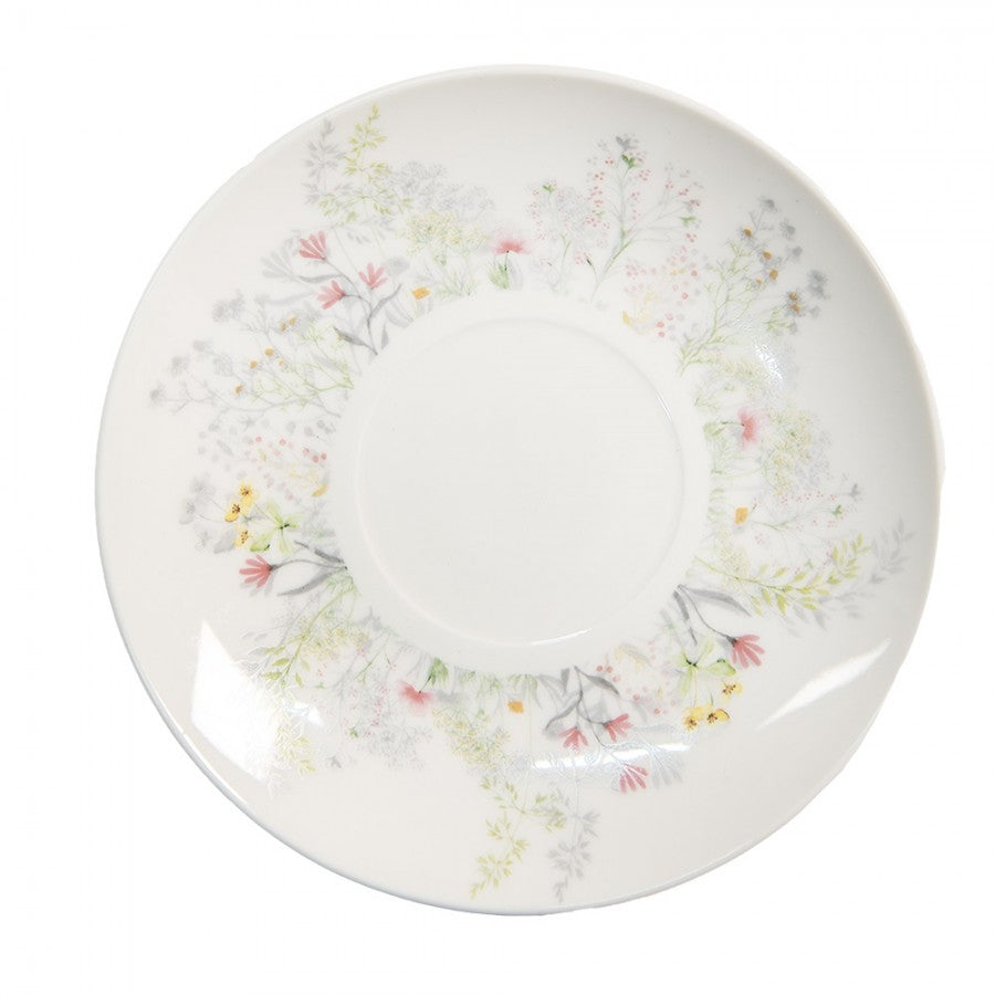 Filiżanka z podstawkiem porcelanowa wiosenne kwiaty 250 ml Clayre Eef