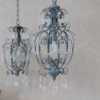 Żyrandol z kryształkami vintage chic D duży szary Chic Antique