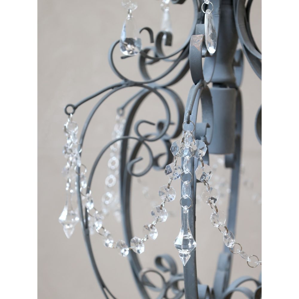 Żyrandol z kryształkami vintage chic D duży szary Chic Antique