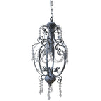 Żyrandol z kryształkami vintage chic D duży szary Chic Antique