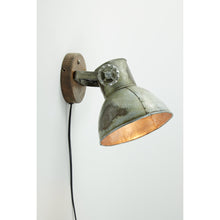 Załaduj obraz do przeglądarki galerii, Kinkiet industrialny vintage srebrny z drewnianą podstawą Light Living
