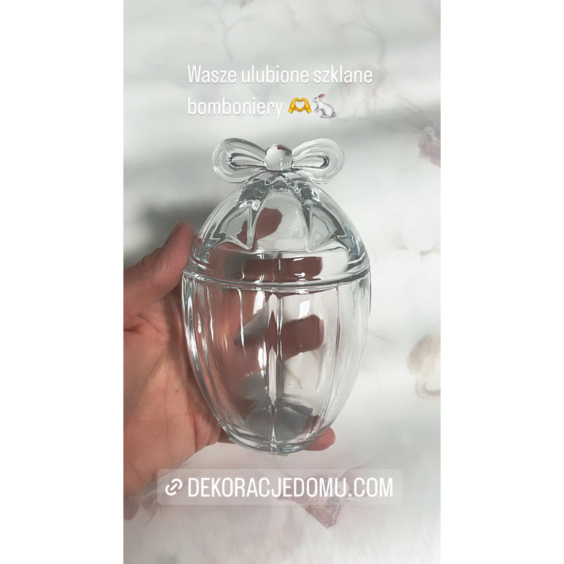 Szklane jajko pojemnik bomboniera retro Clayre Eef