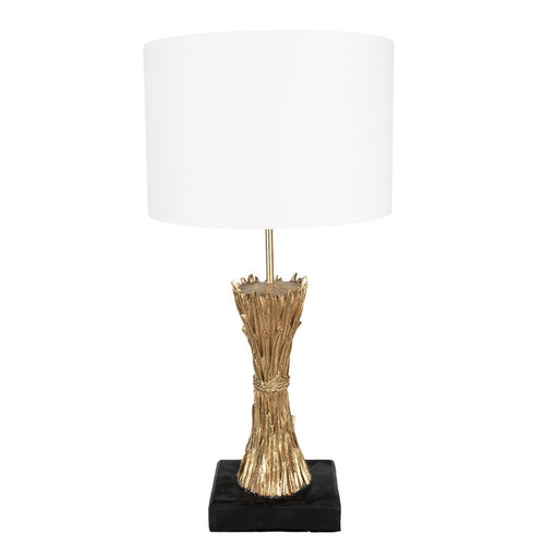 Lampa stołowa złota z białym abażurem Clayre Eef