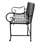 Ławka metalowa do ogrodu modern  czarna Clayre Eef