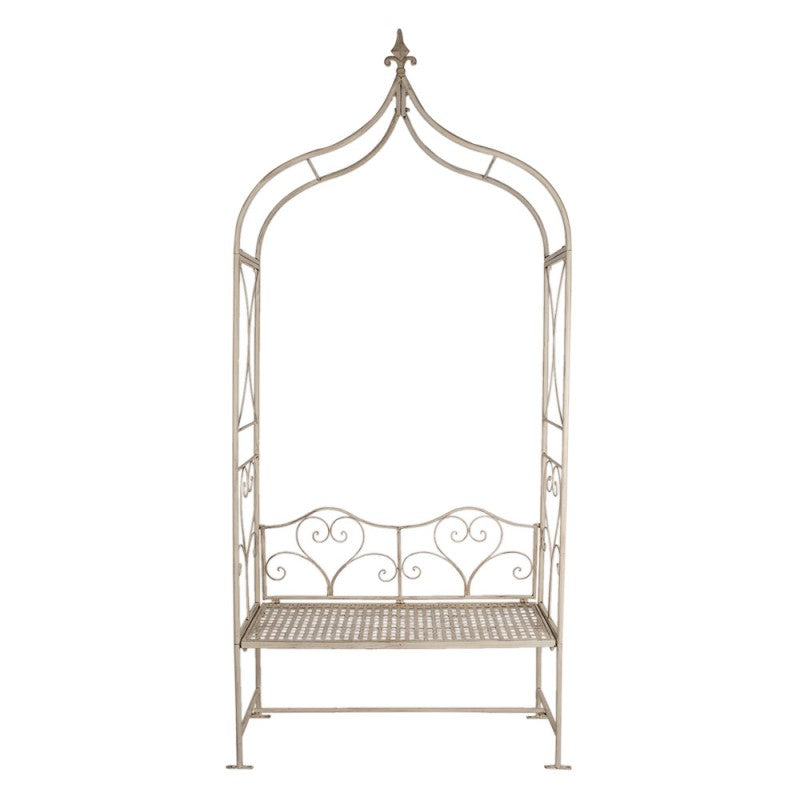Ławka ogrodowa z łukiem , pergolą metalowa retro Clayre Eef