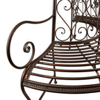 Ławka ogrodowa metalowa brązowa półokrągła Clayre Eef