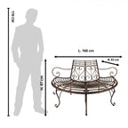 Ławka ogrodowa metalowa brązowa półokrągła Clayre Eef