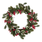 Wianek świąteczny Clayre Eef 45 cm czerwony