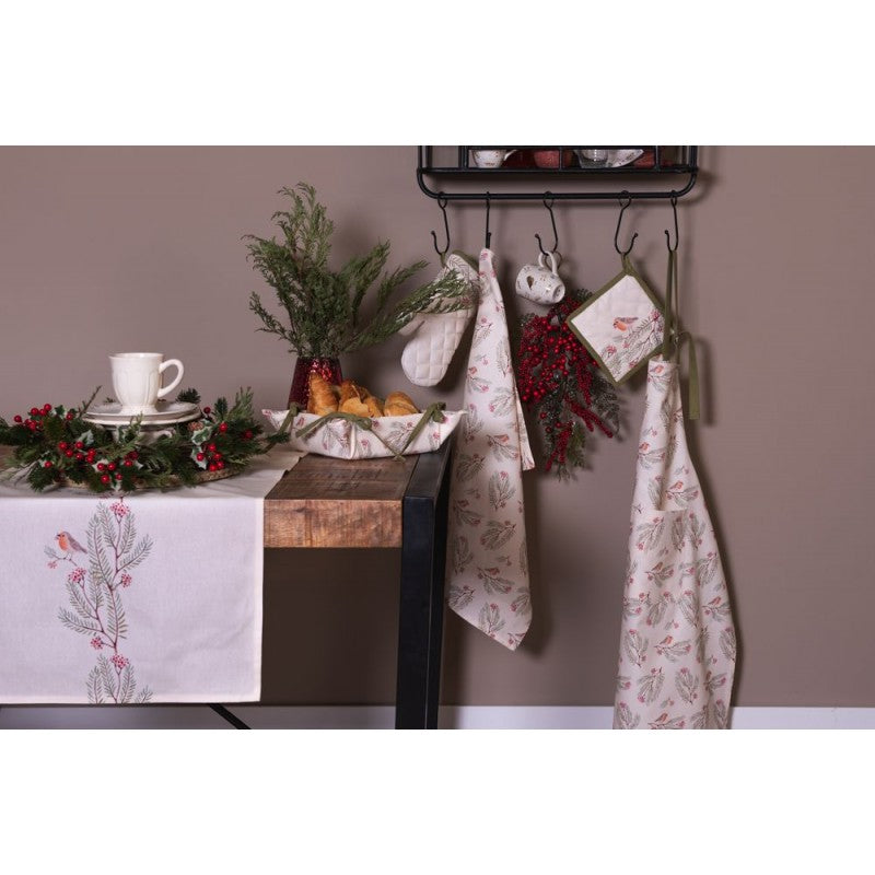 Wianek świąteczny Clayre Eef 45 cm czerwony