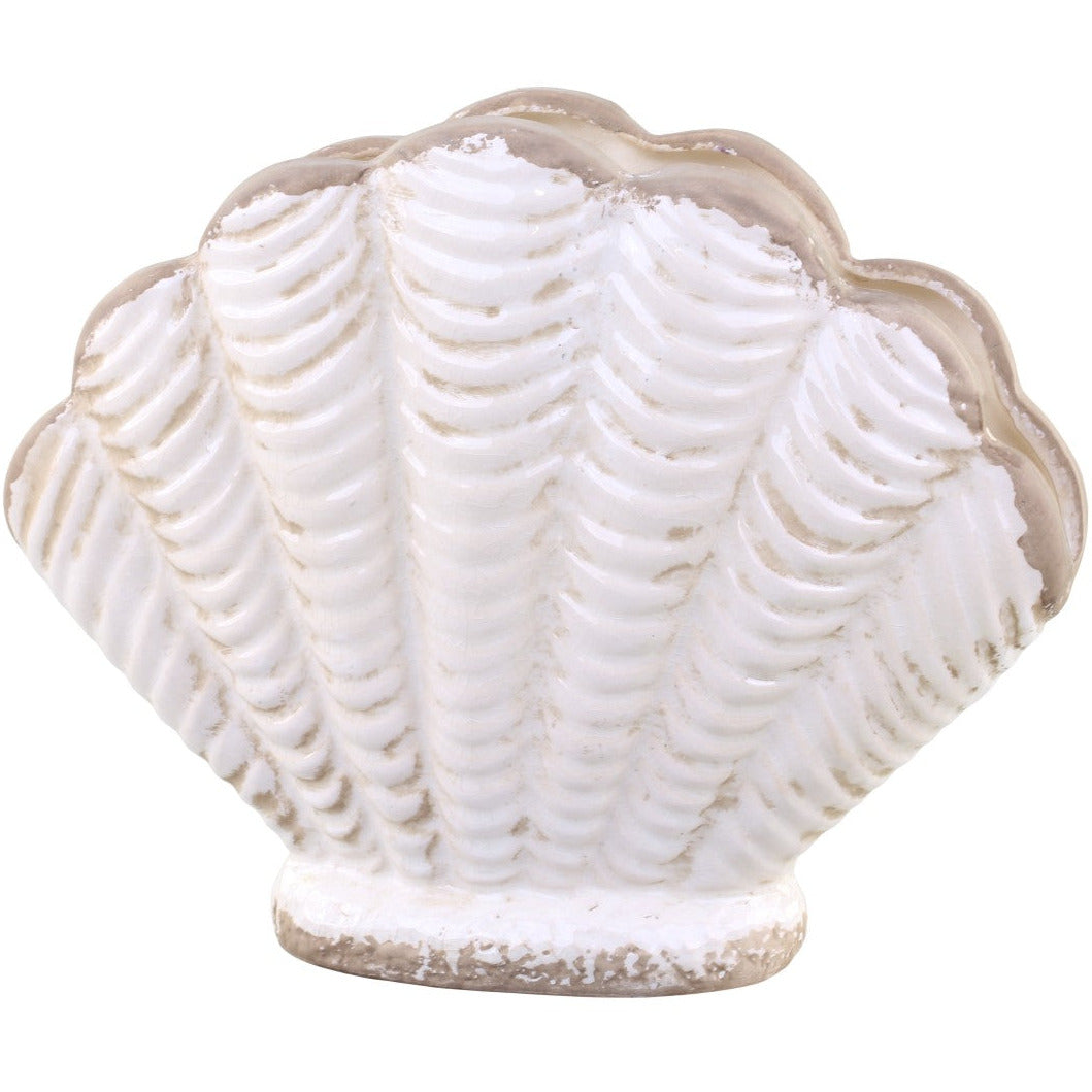 Wazon ceramiczny muszla kremowy 21 cm Chic Antique