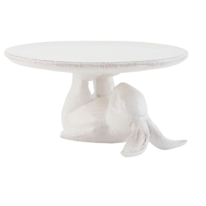 Patera na nodze królik dekoracyjna ceramiczna  biała 17 cm Clayre Eef