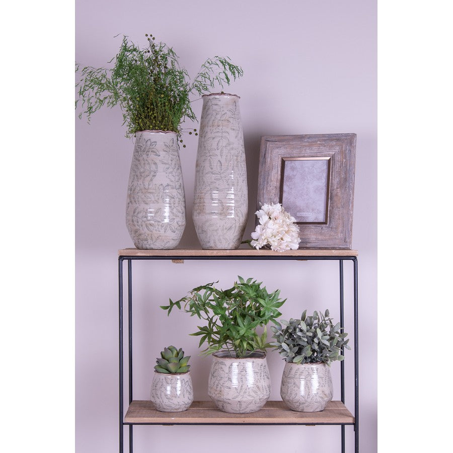 Rustykalny wazon na kwiaty Liście 26 cm Clayre Eef