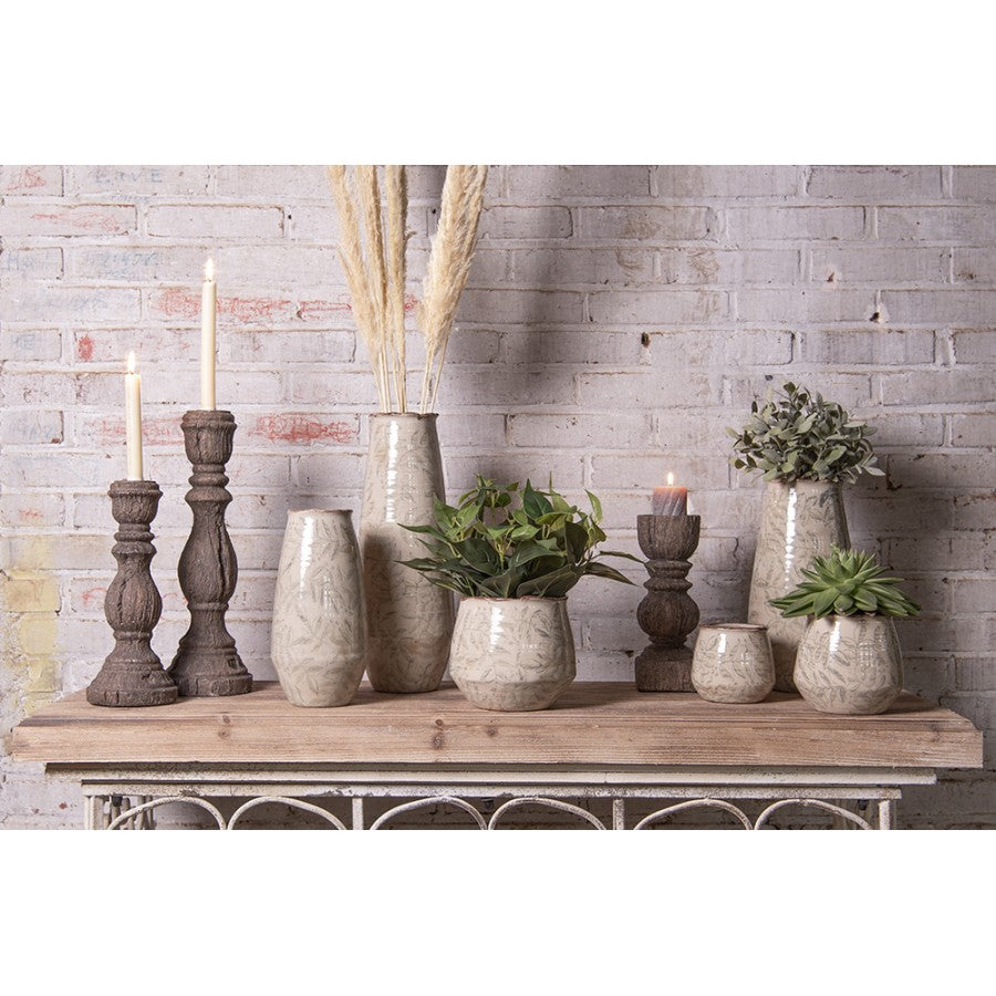 Rustykalny wazon na kwiaty Liście 26 cm Clayre Eef