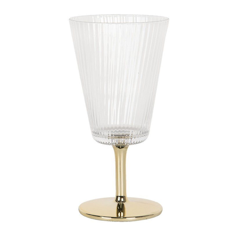Kieliszek do wina Clayre Eeef vintage na złotej nóżce tłoczony