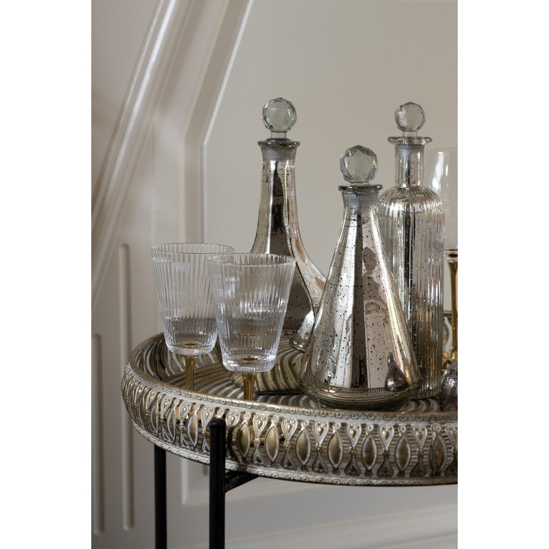 Kieliszek do wina Clayre Eeef vintage na złotej nóżce tłoczony