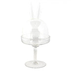 Szklana bomboniera , patera królik na nóżce Clayre Eef