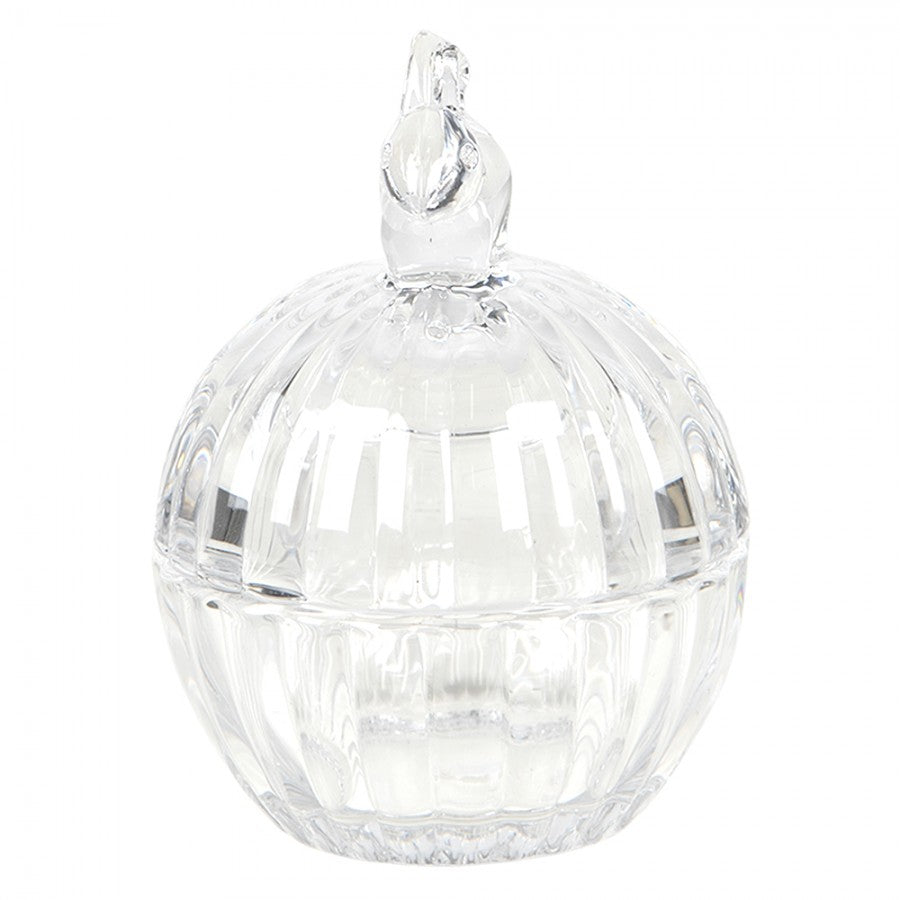 Szklany  pojemnik bomboniera z króliczkiem retro Clayre Eef