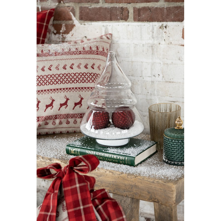 Szklany pojemnik choinka 29 cm Clayre Eef