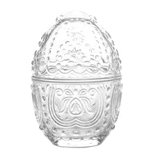 Załaduj obraz do przeglądarki galerii, Szklane jajko pojemnik bomboniera retro 14 cm Clayre Eef
