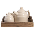 Dzbanek na herbatę z cukiernicą i mlecznikiem Contry CLayre Eef