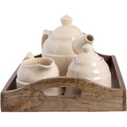 Dzbanek na herbatę z cukiernicą i mlecznikiem Contry CLayre Eef