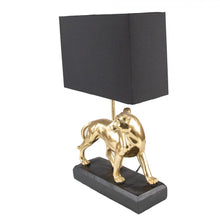 Załaduj obraz do przeglądarki galerii, Lampa stołowa złota Puma z czarnym abażurem  Clayre Eef
