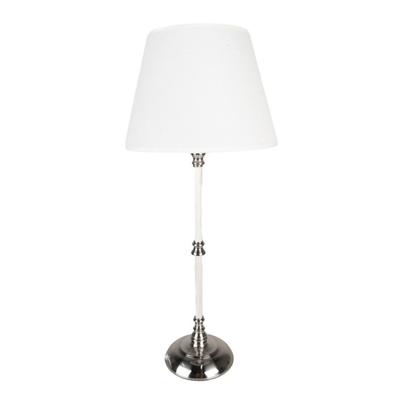 Lampa stołowa elegancka z białym abażurem 44 cm Clayre Eef