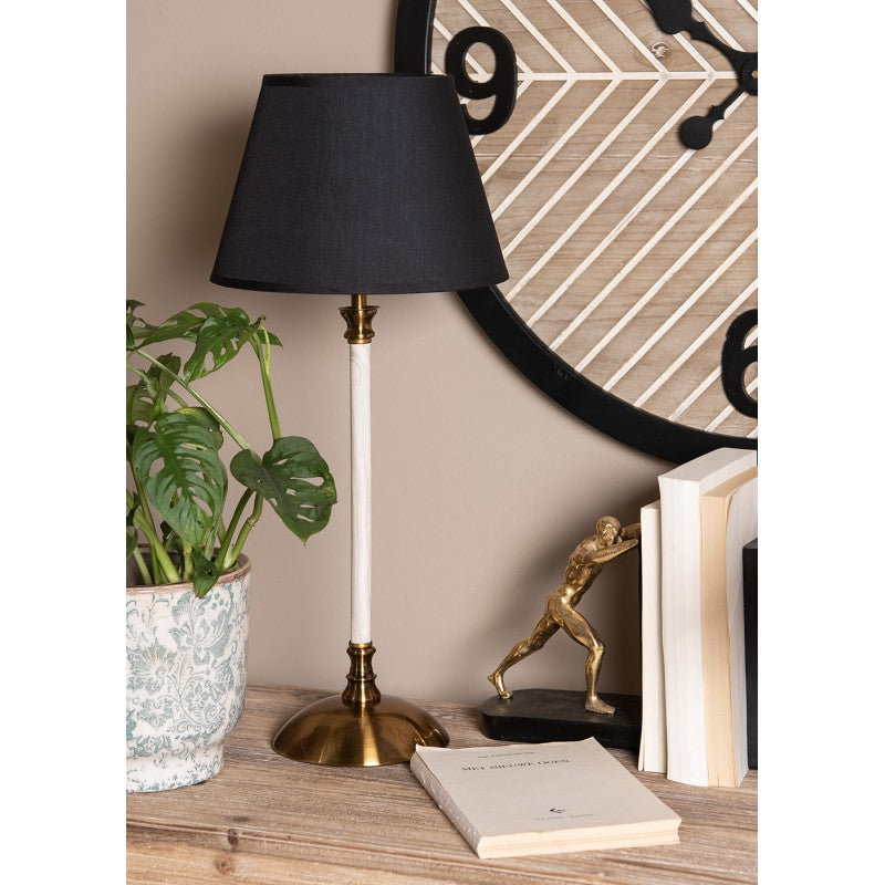 Lampa stołowa elegancka z czarnym abażurem Clayre Eef