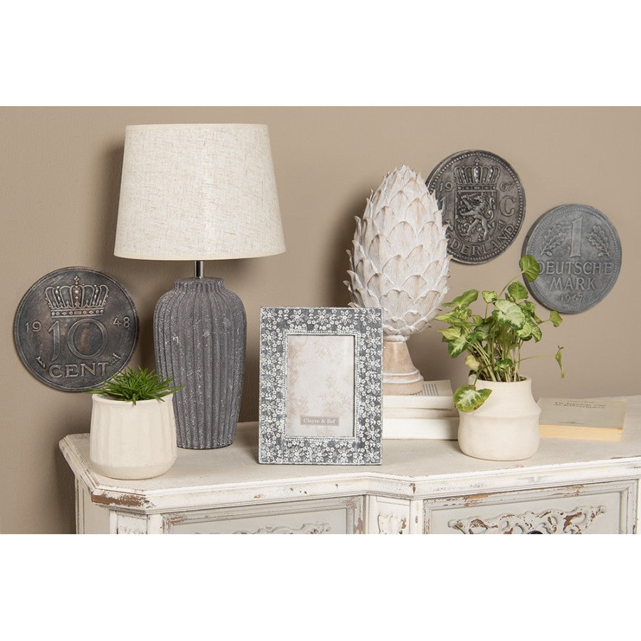 Lampa stołowa kamienna z naturalnym abażurem Clayre Eef