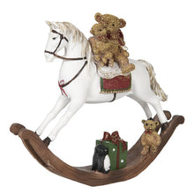 Załaduj obraz do przeglądarki galerii, Figurka świąteczna koń na biegunach Clayre Eef złota
