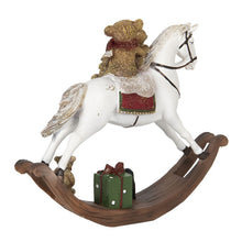 Załaduj obraz do przeglądarki galerii, Figurka świąteczna koń na biegunach Clayre Eef złota
