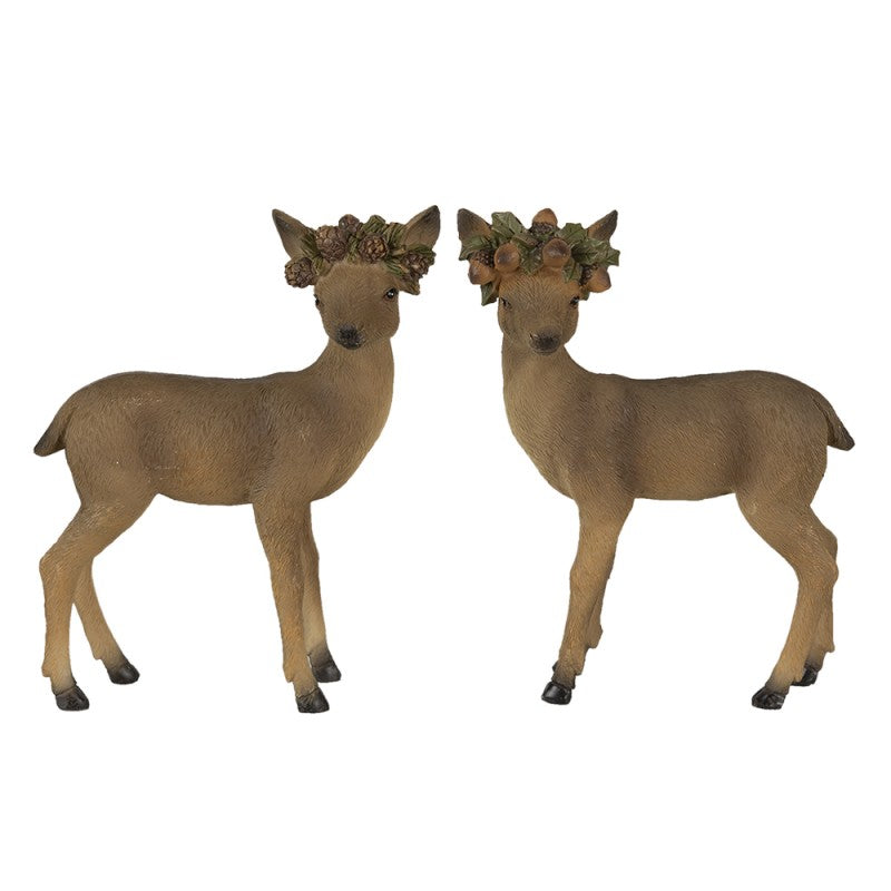 Figurka jelonki , sarenki Clayre Eef 2 szt. brązowe 18 cm