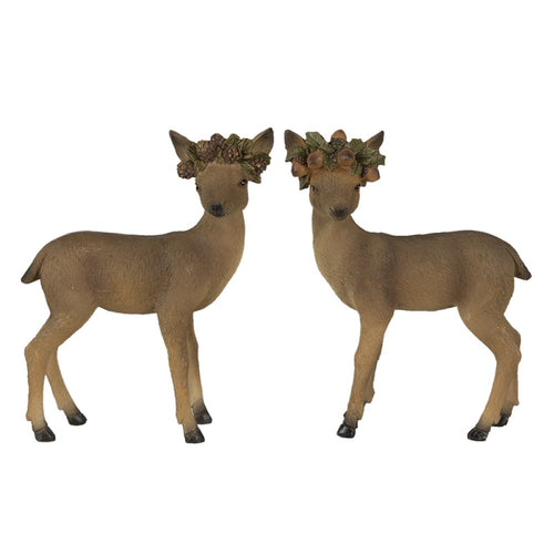 Figurka jelonki , sarenki Clayre Eef 2 szt. brązowe 18 cm