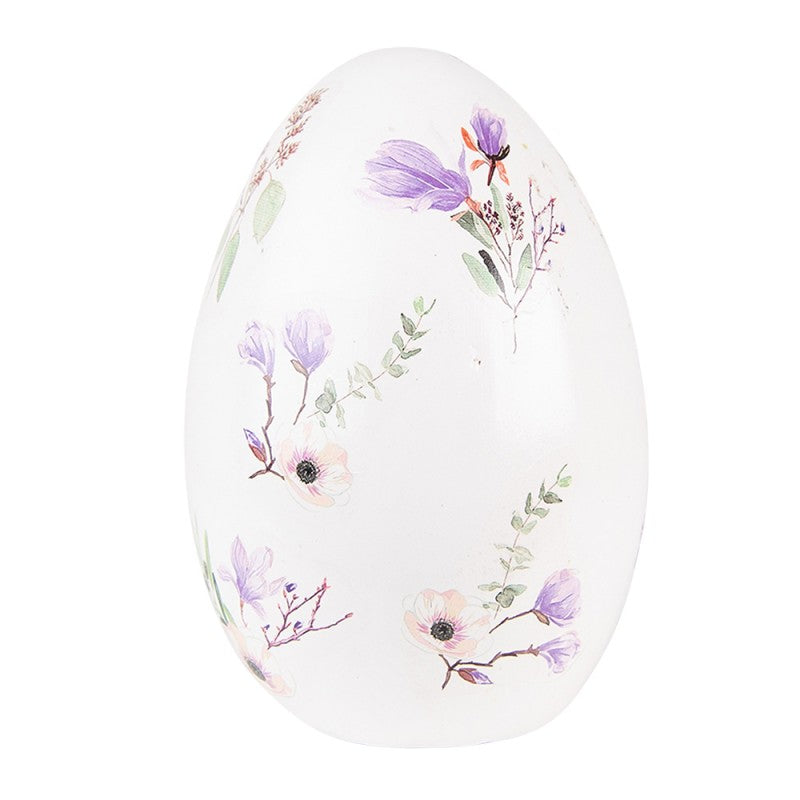 Ceramiczne jajo dekoracyjne figurka  w kwiaty Clayre Eef
