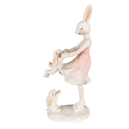 Figurka królik różowa retro  22 cm Clayre Eef