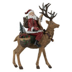 Figurka bożonarodzeniowa święty Mikołaj na reniferze 30 cm Clayre Eef