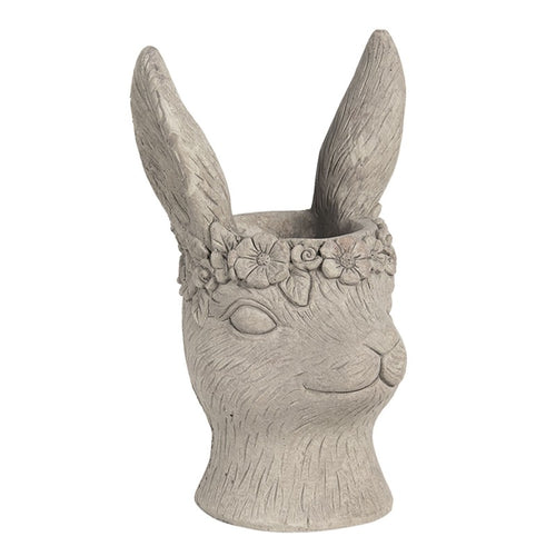 Doniczka głowa królika kamienna 16 x 26 cm Clayre Eef