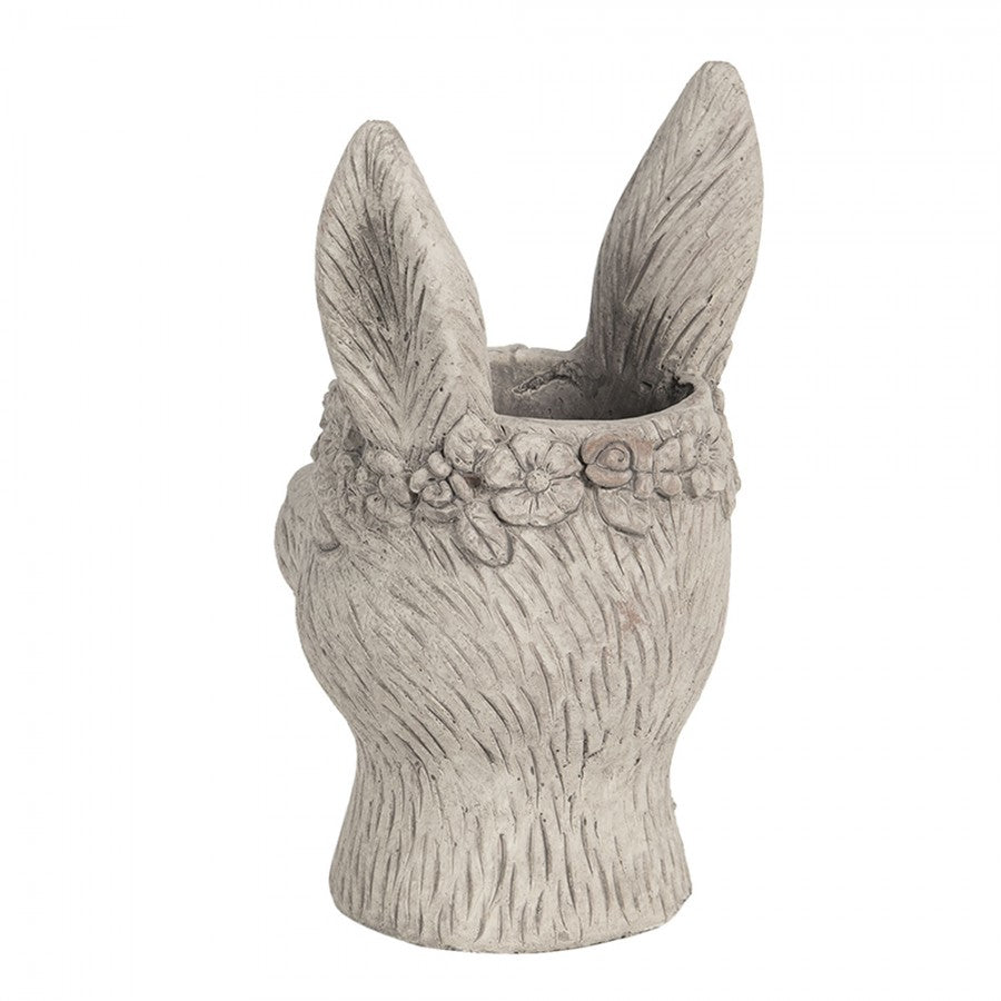 Doniczka głowa królika kamienna 13 x 21 cm Clayre Eef