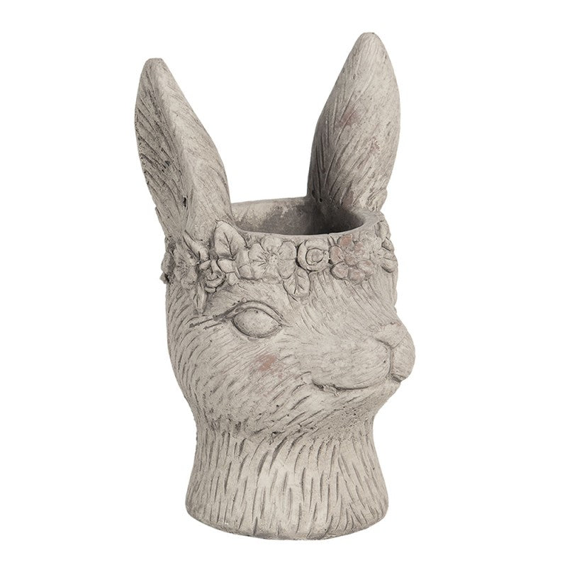 Doniczka głowa królika kamienna 13 x 21 cm Clayre Eef