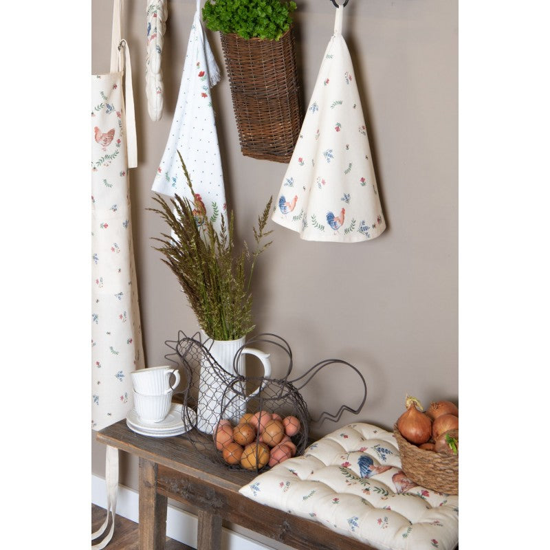 Koszyk druciany duży z rączką Kura na jajka Country Clayre Eef