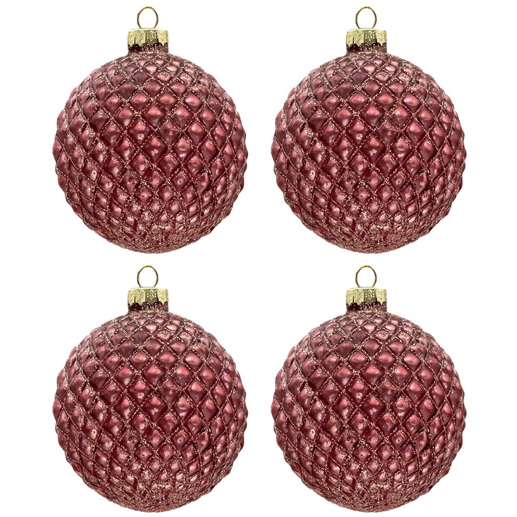 Zestaw bombek choinkowych czerwień 4 szt.