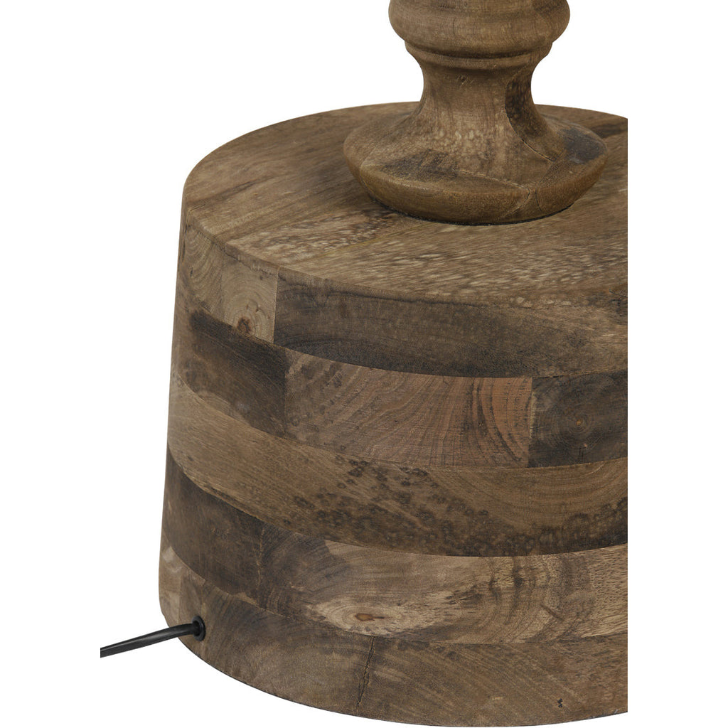 Lampa podłogowa drewniana tłoczona brązowa naturalna Light Living