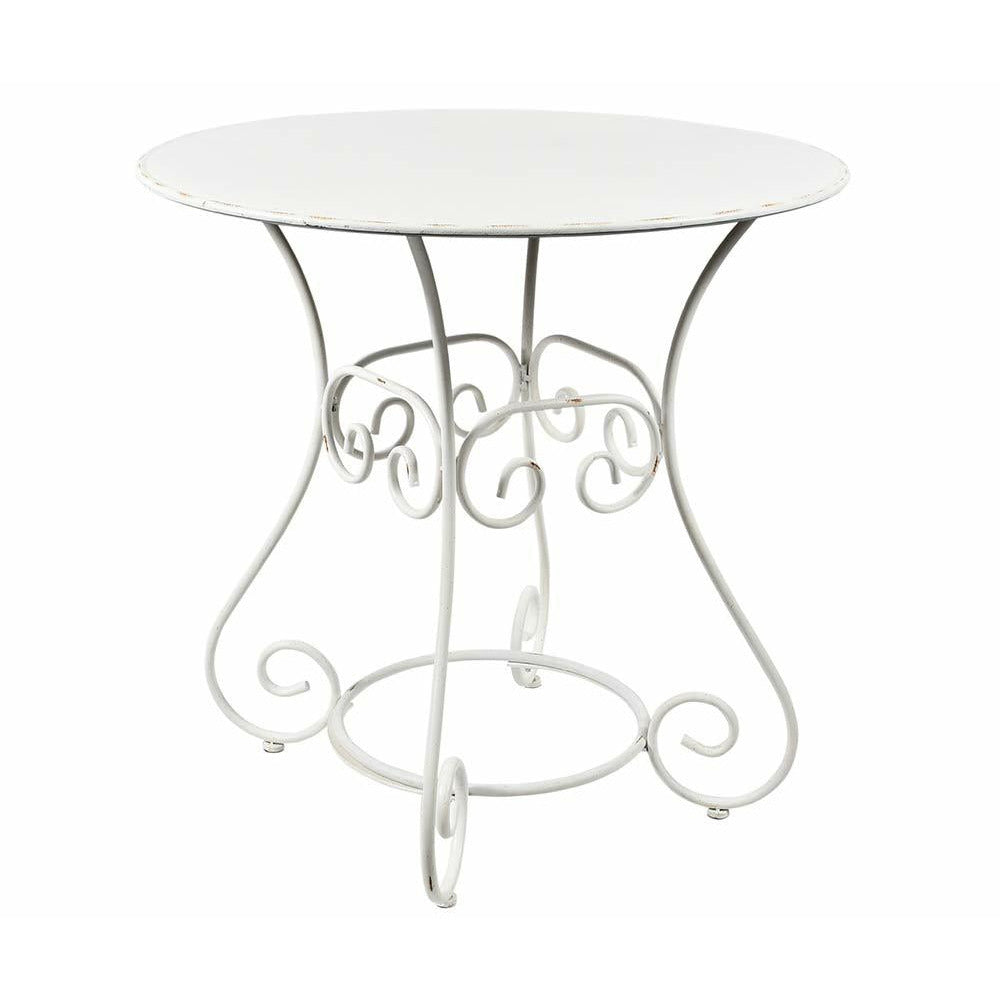 Stolik okrągły metalowy biały Luna retro Belldeco