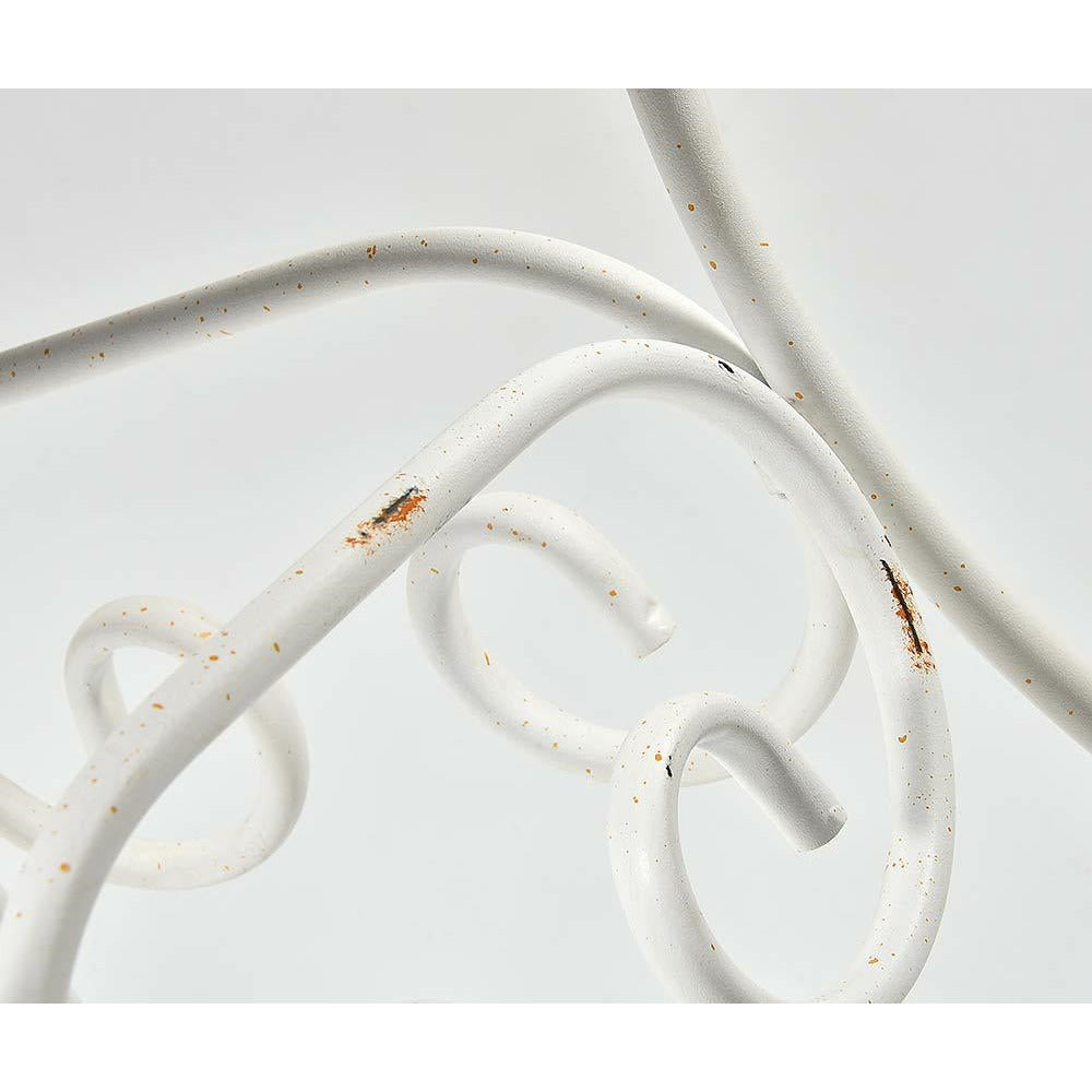 Stolik okrągły metalowy biały Luna retro Belldeco