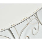 Stolik okrągły metalowy biały Luna retro Belldeco