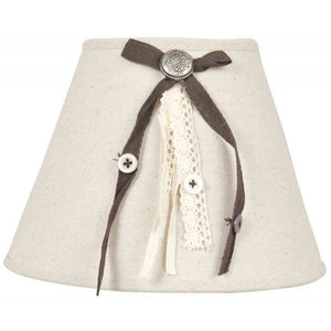 Abażur shabby do lampki z kokardą szarą Clayre Eef